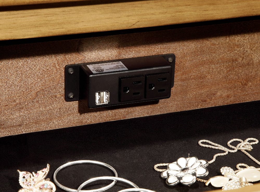 Furniture of America - Pioneer Nightstand w/ USB in Weathered Elm - CM7449N View 3