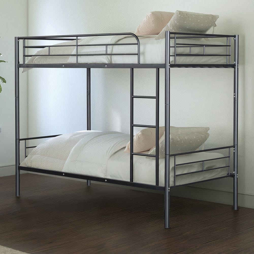 Furniture of America - Plutus Twin/Twin Metal Bunk Bed (K/D) in Black - FM-BK900BK-TT View 1