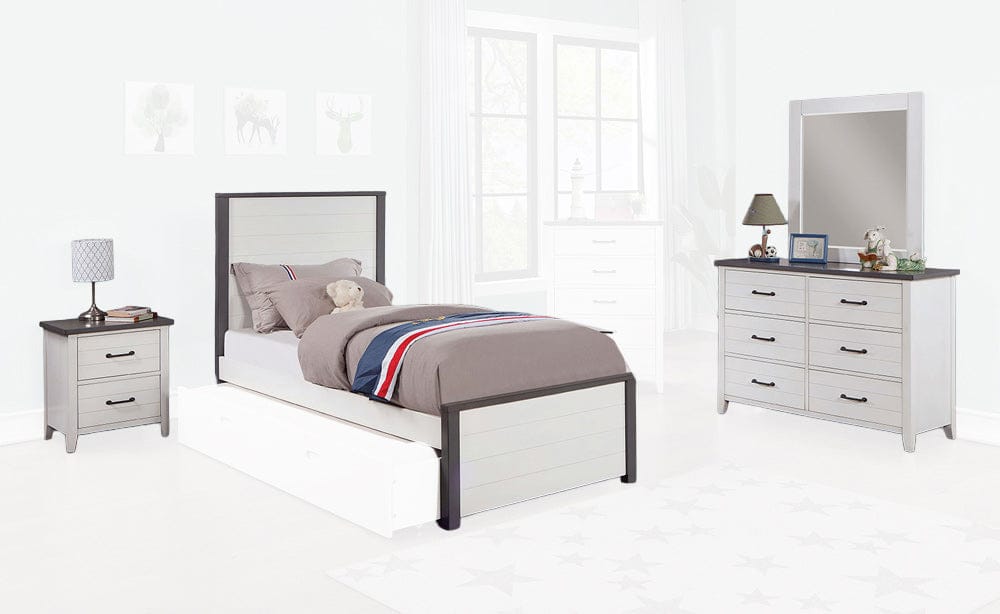 Furniture of America - Priam 4 Pc. Twin Bedroom Set in White/Gray - CM7467WH-T-4PC View 1