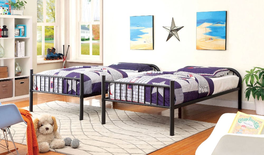 Furniture of America - Rainbow Metal Twin/Twin Bunk Bed in Black - CM-BK1035BK View 2