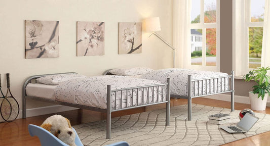 Furniture of America - Rainbow Metal Twin/Twin Bunk Bed in Silver - CM-BK1035SV View 2