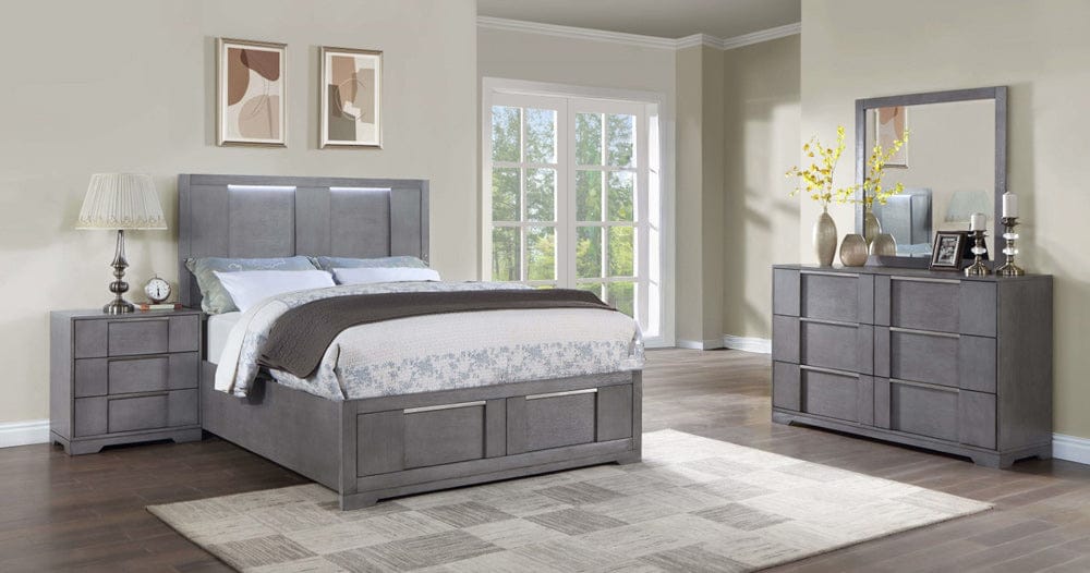 Furniture of America - Regulus 5 Pc. Queen Bedroom Set w/ 2NS in Gray - CM7475GY-Q-5PC-2NS View 1