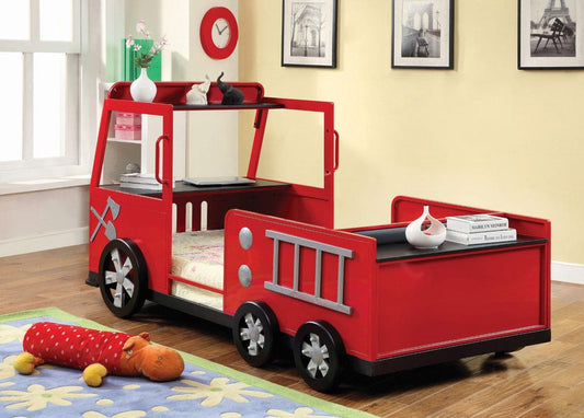 Furniture of America - Rescuer Twin Bed in Red/Black - CM7767-BED View 2