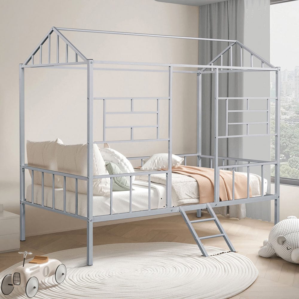 Furniture of America - Rhonda Twin Loft Bed (K/D) in Silver - FM-BK908SV-T View 1