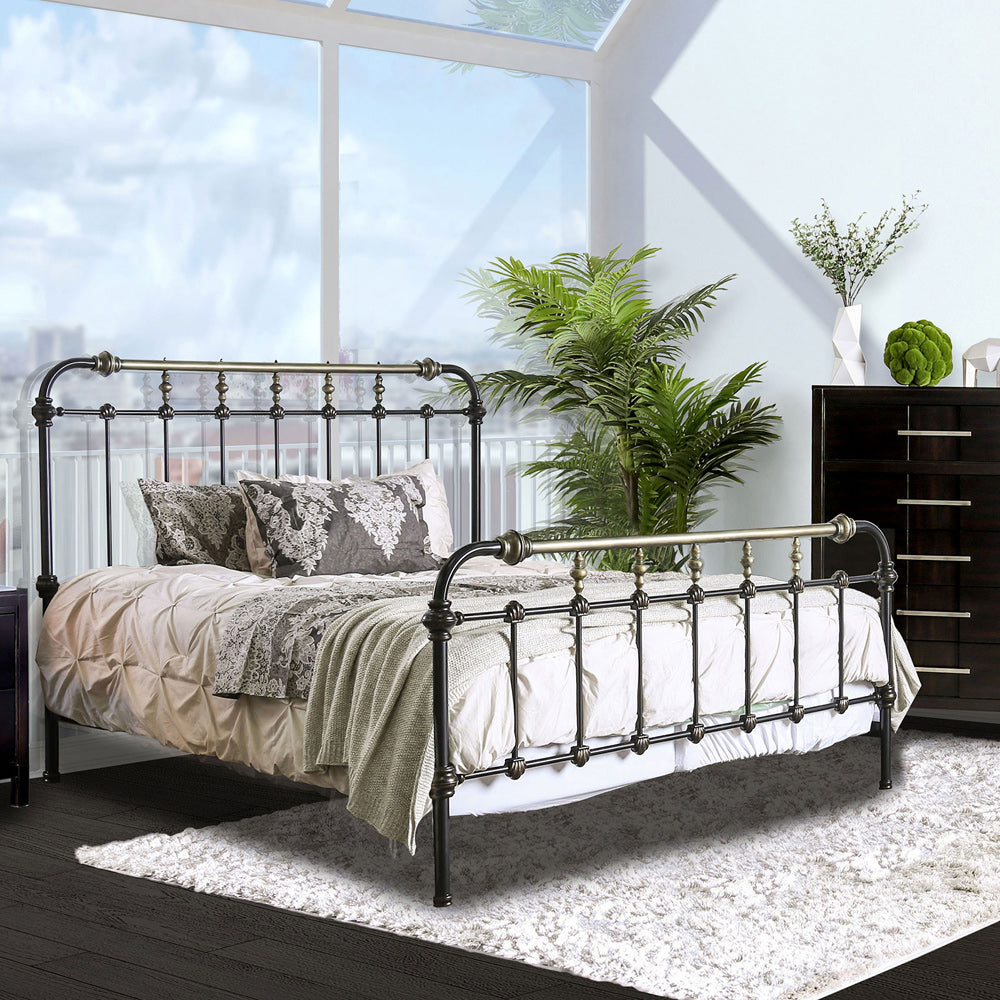 Furniture of America - Riana Metal Queen Bed in Antique Black - CM7733Q View 1