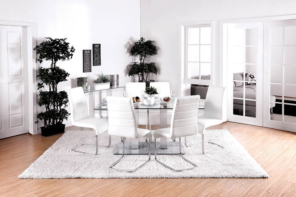 Furniture of America - Richfield Dining Table in Silver/Chrome - CM3362T-TABLE View 4