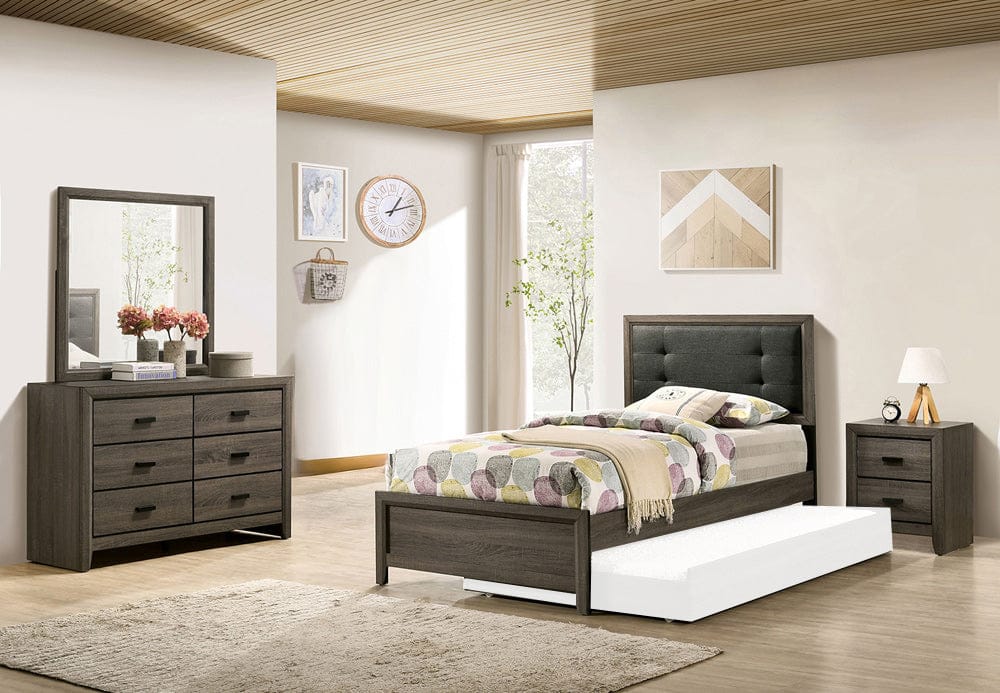 Furniture of America - Roanne 4 Pc. Twin Bedroom Set in Gray/Charcoal - FOA7927T-4PC View 1