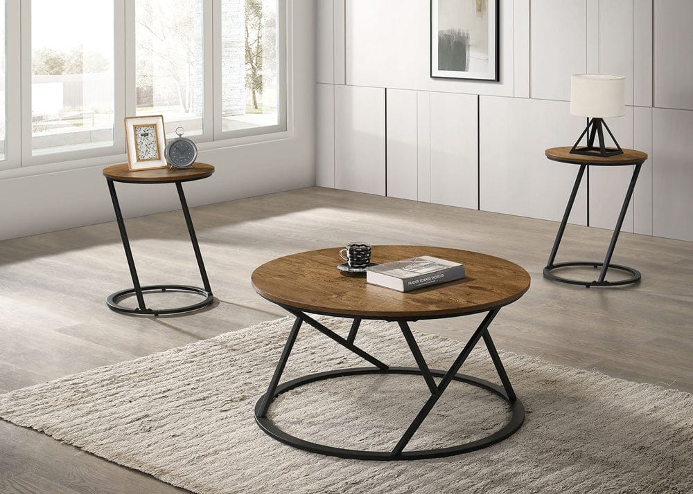 Furniture of America - Ronde 3 Pc. Table Set in Natural - FM42905NT-3PK View 1