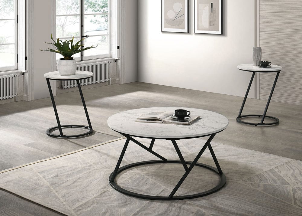 Furniture of America - Ronde 3 Pc. Table Set in White - FM42905WH-3PK View 1