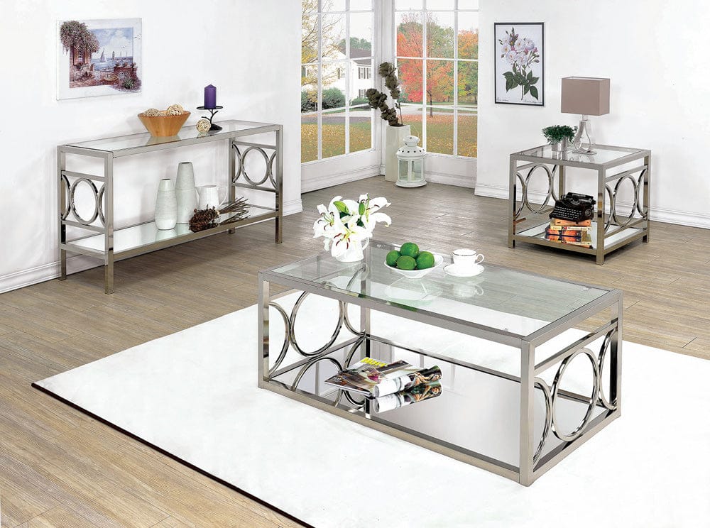 Furniture of America - Rylee Sofa Table in Chrome - CM4166CRM-S View 2