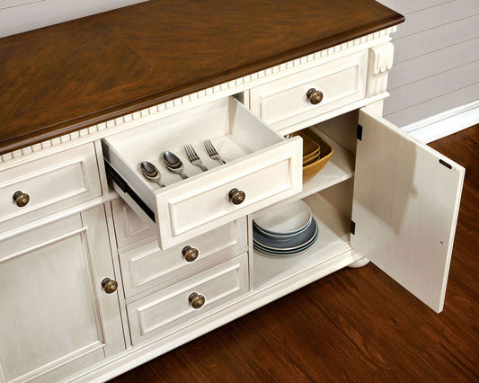 Furniture of America - Sabrina Server in Off-White/Cherry - CM3199WC-SV View 2
