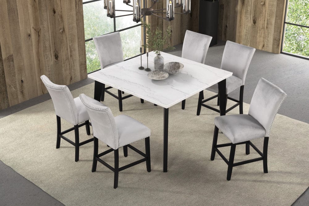 Furniture of America - Sabro Square Counter Ht. Table in Black/White - FM3330BK-PST-TABLE View 2