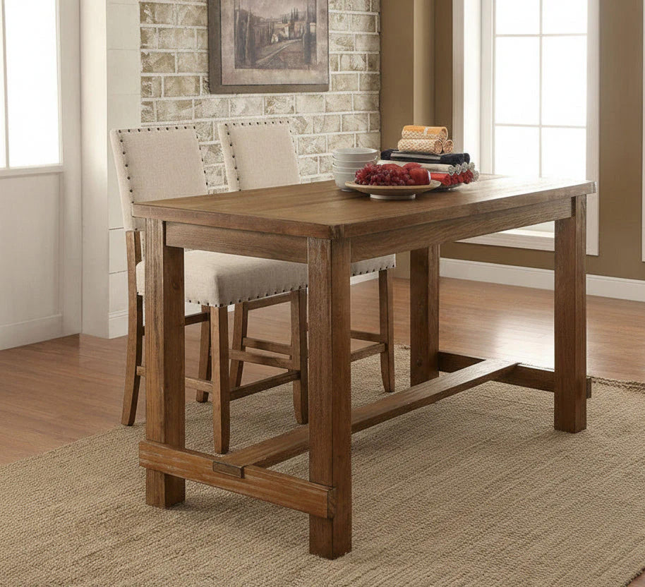 Furniture of America - Sania 5 Pc. Counter Ht. Table Set in Rustic Oak - CM3324PT-5PC View 1