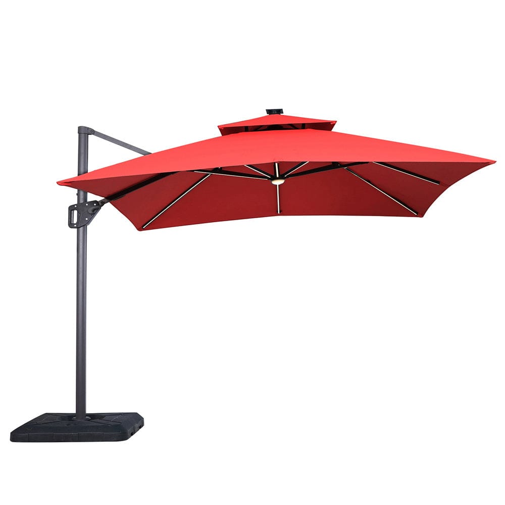 Furniture of America - Sano 10' SQ Umbrella with Base in Red - LA-A015RD+BASE View 1