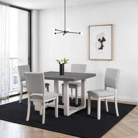 Furniture of America - Sauro - 4 Pc. Dining Table Set - Gray - SL3405GY-T-5PC view 2