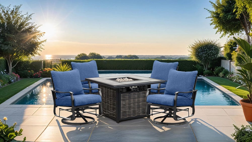 Furniture of America - Segovia 5 Pc. Dining Table Set in Navy/Black/Gray - GM-2013-5PC-2039 View 1