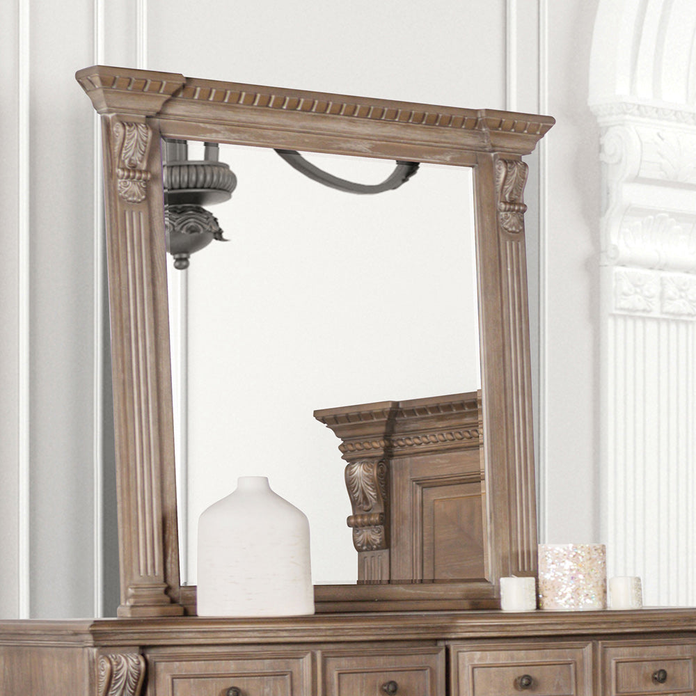 Furniture of America - Sevenoaks Mirror in Weathered Oak - FM7418AK-M View 1