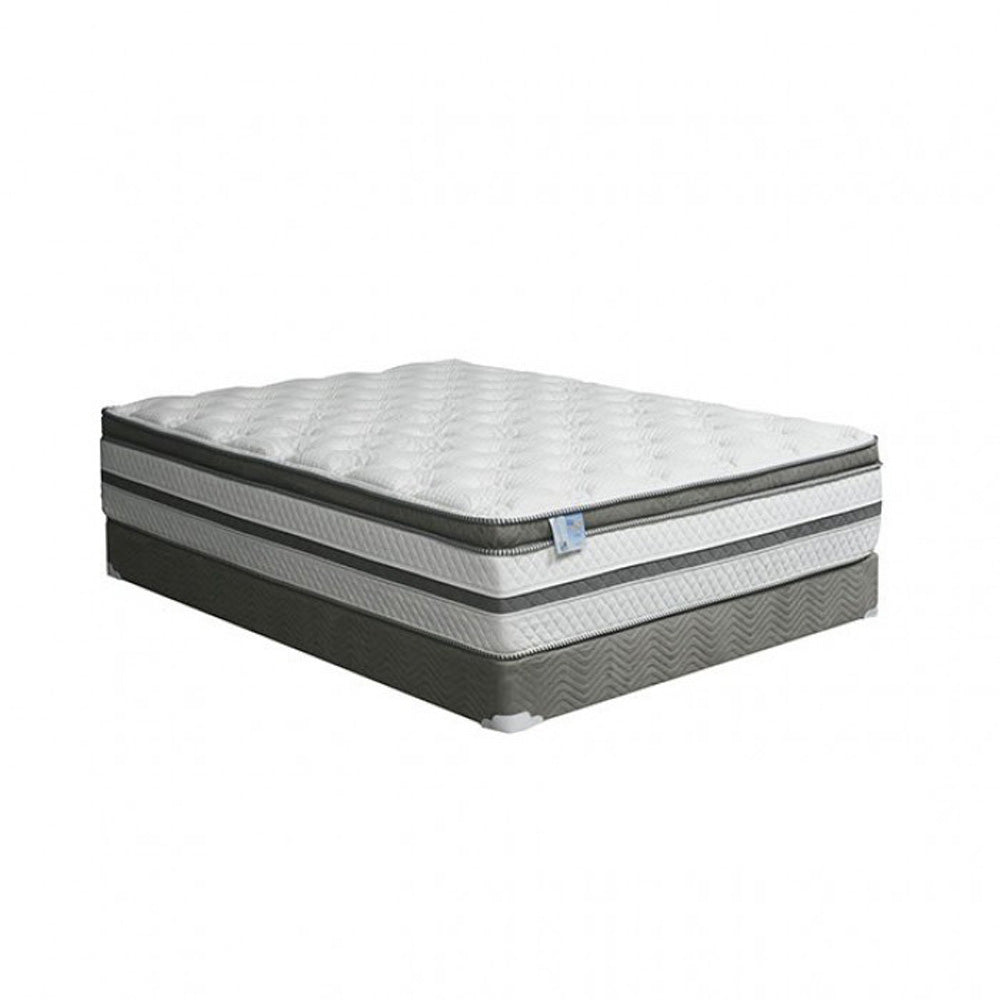 Furniture of America - Siddalee 16" Euro Pillow Top Mattress, Cal.King in White/Gray - DM339CK-M