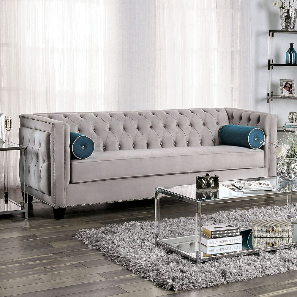 Furniture of America - Silvan Sofa in Gray - SM2283-SF View 1