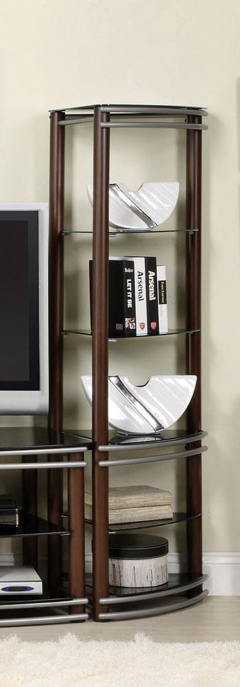 Furniture of America - Silver Creek 2 Pc. Pier Shelves (1 Pair) in Brown/Silver - CM5510-PC View 1