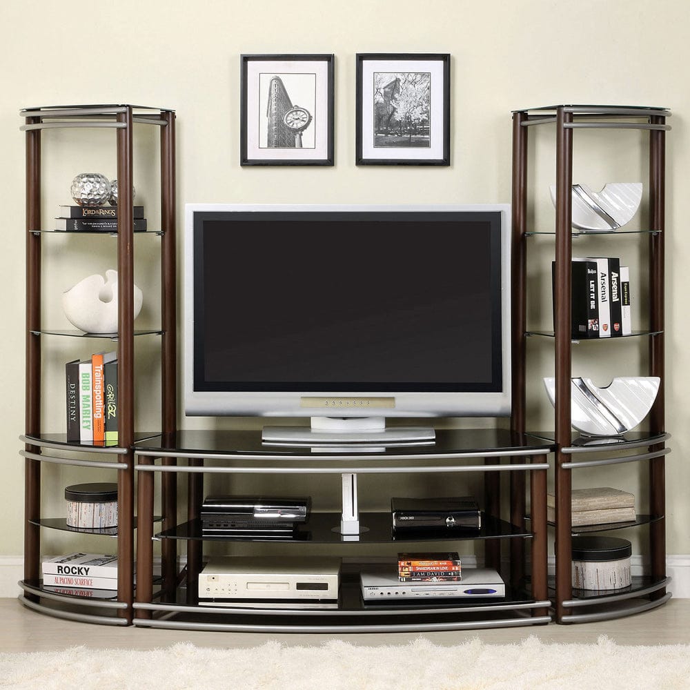 Furniture of America - Silver Creek 52" TV Console in Brown/Silver - CM5510-TV View 1