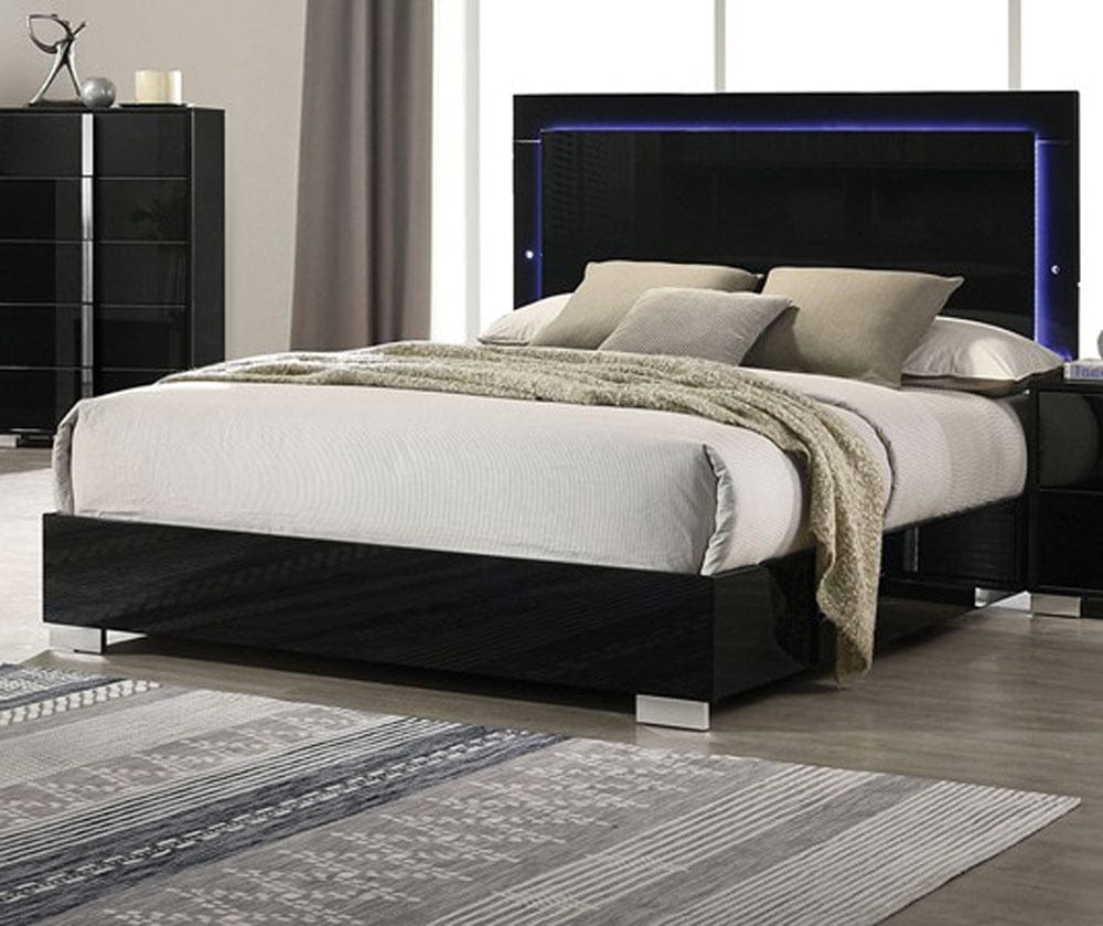 Furniture of America - Sinistra E.King Bed in Piano Black - FM7211BK-EK-BED View 1