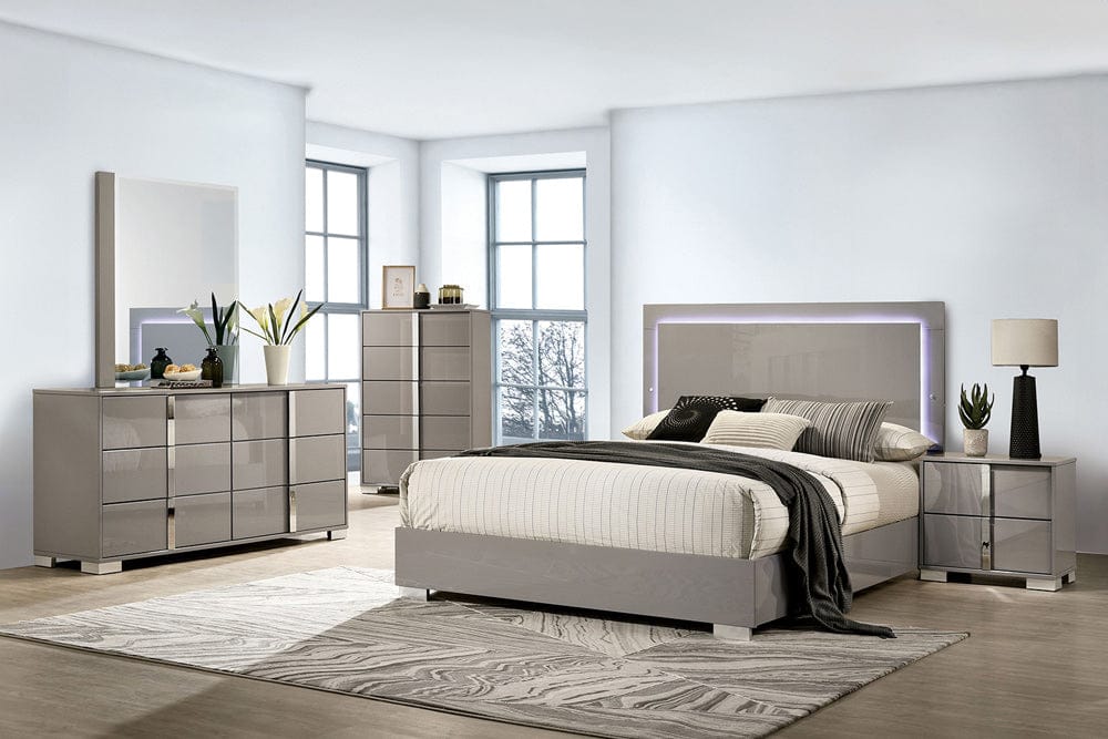 Furniture of America - Sinistra Queen Bed in Light Taupe - FM7211BG-Q-BED View 2