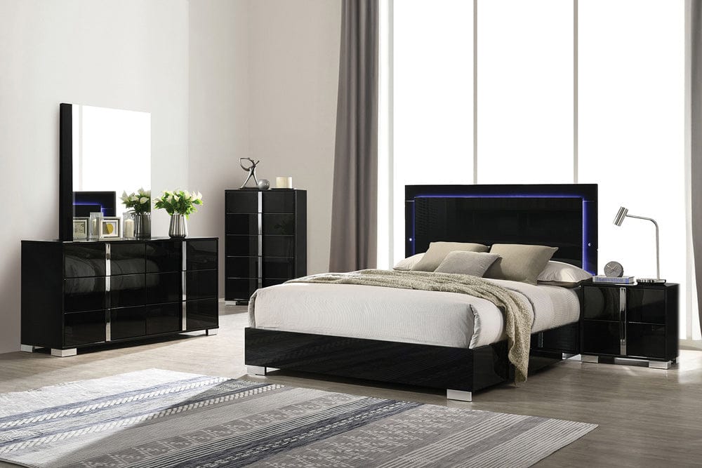 Furniture of America - Sinistra Queen Bed in Piano Black - FM7211BK-Q-BED View 2