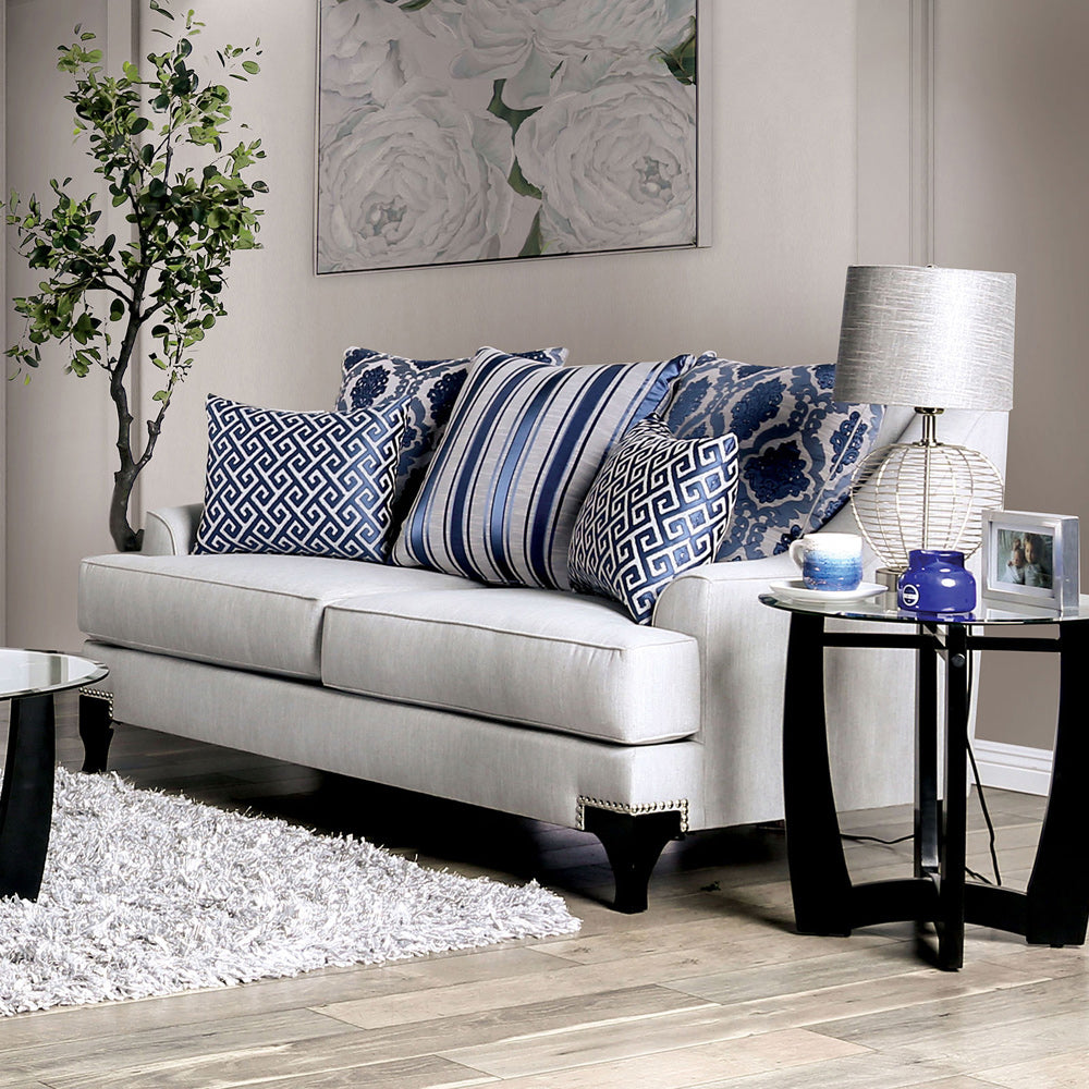 Furniture of America - Sisseton Loveseat in Light Gray - SM2207-LV View 1