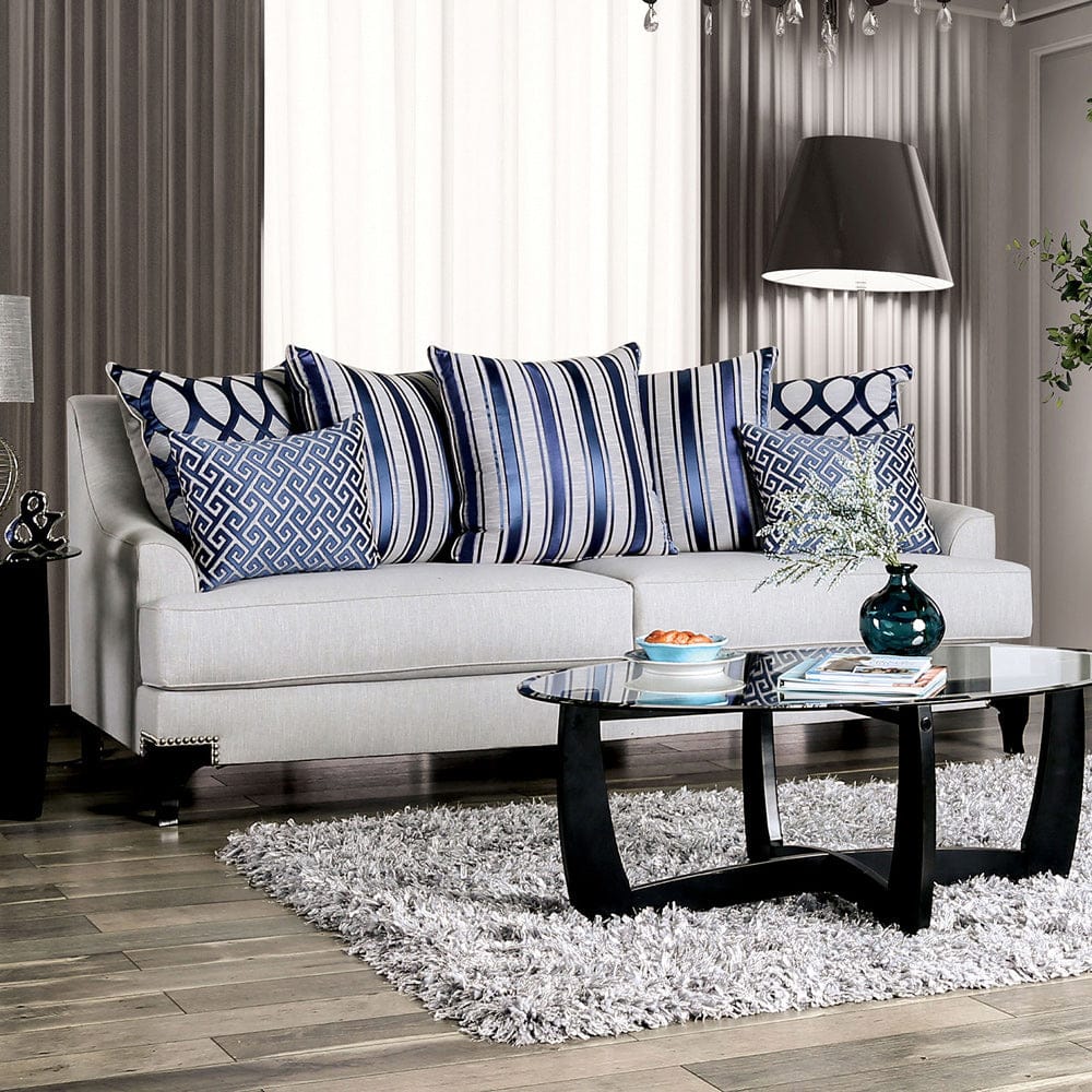 Furniture of America - Sisseton Sofa in Light Gray - SM2207-SF View 1