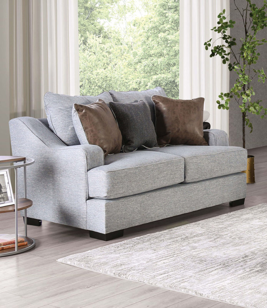 Furniture of America - Skyline Loveseat in Light Gray/Brown - SM1211-LV View 1