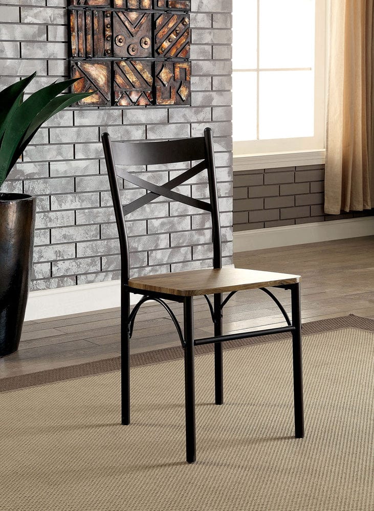 Furniture of America - Slingsbury 3 Pc. 29" Dining Table Set in Dark Bronze/Natural - CM3279T-29-3PK View 2