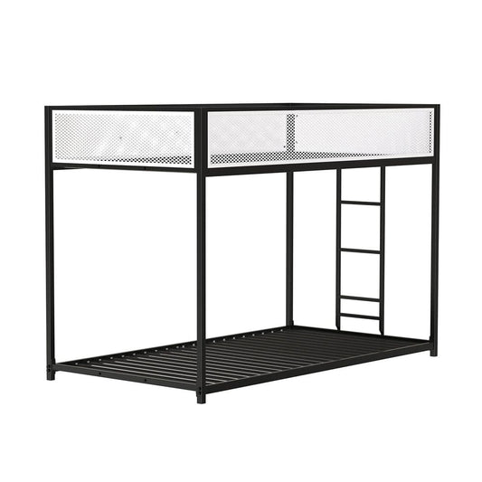 Furniture of America - Southall Twin/Twin Metal Bunk Bed in Matte Black/Matte White - FM-BK1201BK-TT View 2