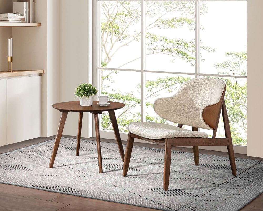 Furniture of America - Spiez Accent Chair in Walnut/Beige - FM-AC202WN View 2
