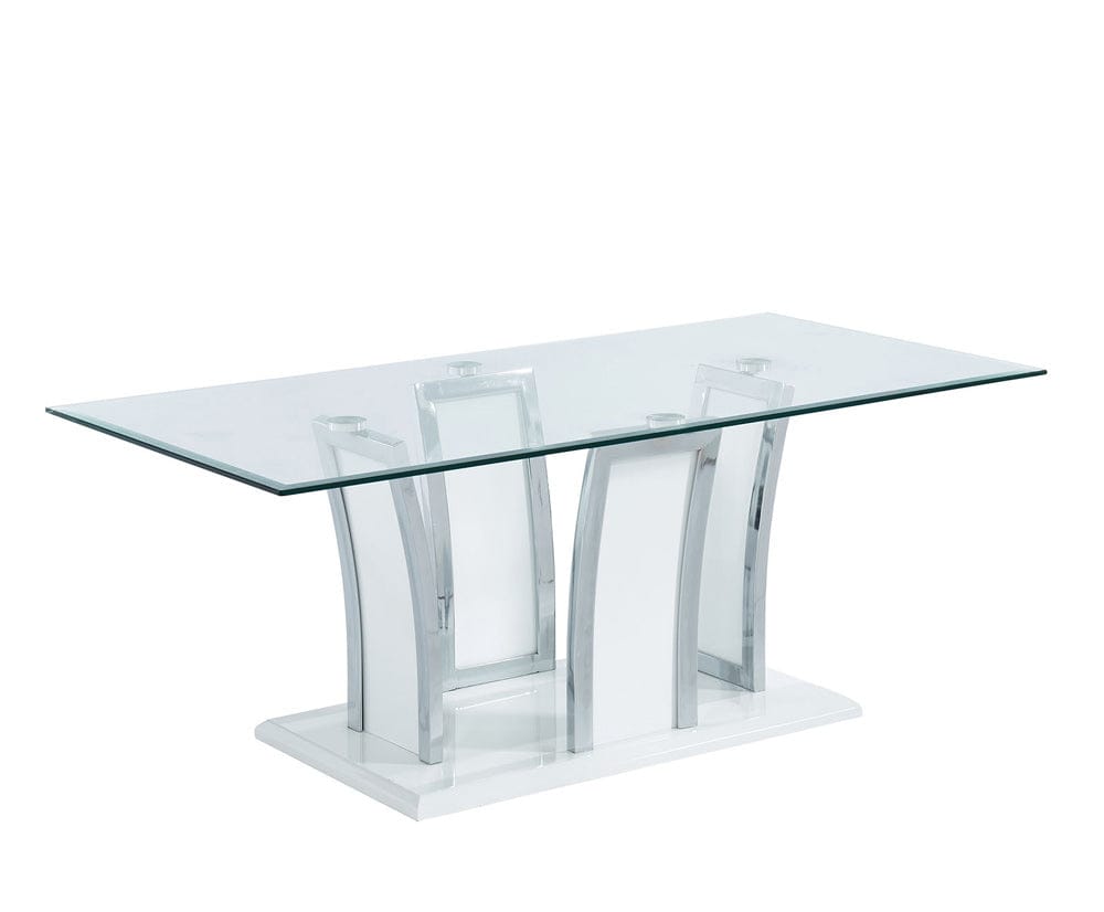 Furniture of America - Staten Coffee Table in Glossy White/Chrome - CM4372WH-C-PK View 1