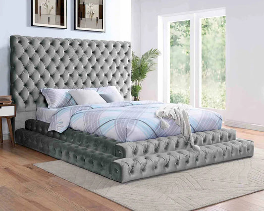 Furniture of America - Stefania - 3 Pc. Queen Bedroom Set - Gray - CM7227GY-Q-4PC view 2