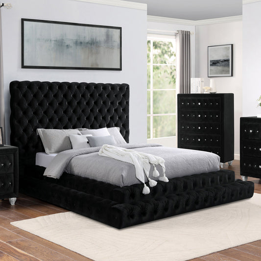 Furniture of America - Stefania E.King Bed in Black - CM7227BK-EK-BED View 2