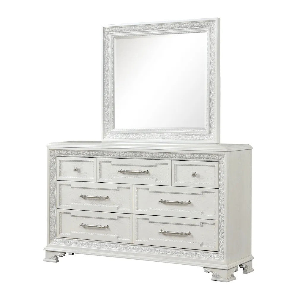 Furniture of America - Stella Mia - 4 Pc. Queen Panel Bedroom Set w/ Chest - FM70000WH-Q-W-5PC-C view 10