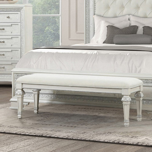 Furniture of America - Stella Mia Bench in Creamy White - FM70000WH-BN View 2
