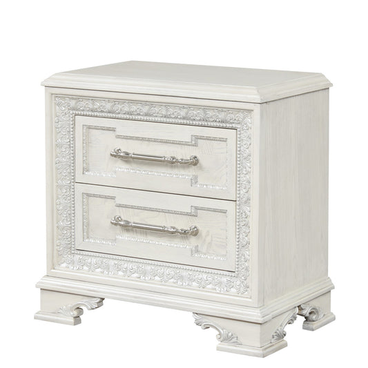 Furniture of America - Stella Mia Nightstand w/ USB in Creamy White - FM70000WH-N View 2