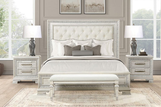 Furniture of America - Stella Mia Queen Panel Bed (F) in Creamy White - FM70000WH-Q-F-BED View 2