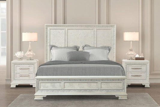 Furniture of America - Stella Mia Queen Panel Bed in Creamy White - FM70000WH-Q-W-BED View 2