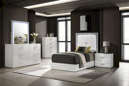 Furniture of America - Stoholm - Twin Bed, White - FM72000WH-T-BED view 2