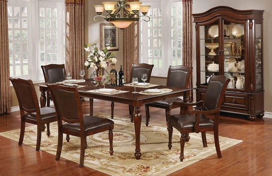Furniture of America - Sylvana Dining Table in Brown Cherry/Espresso - CM3453T View 2