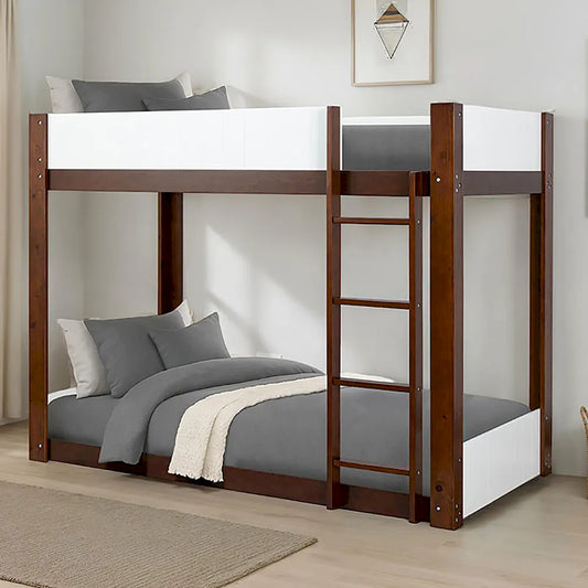 Furniture of America - Terri - Twin/Twin Bunk Bed - White/Dark Cherry - FM-BK204CH-T-BED view 2