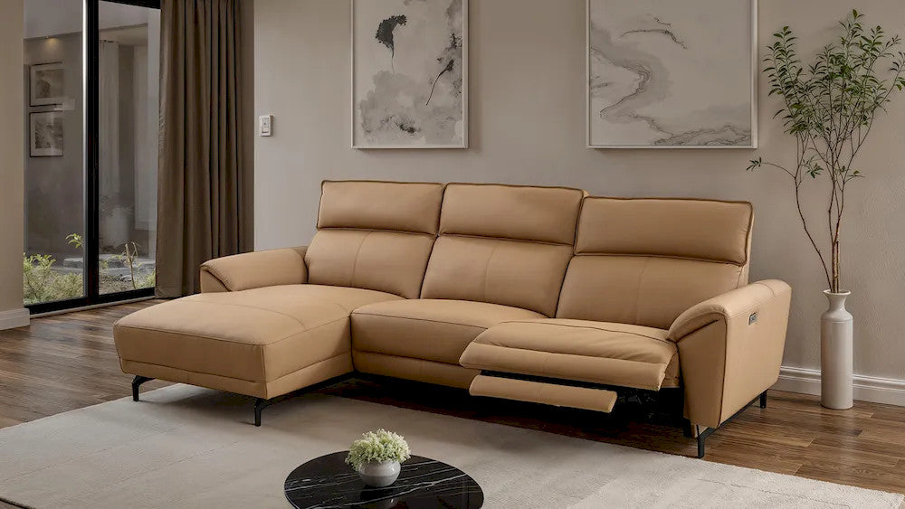 Furniture of America - Themis - Power Sectional, Left Chaise, Light Brown - CM9937LB-SECT-PM-L view 2