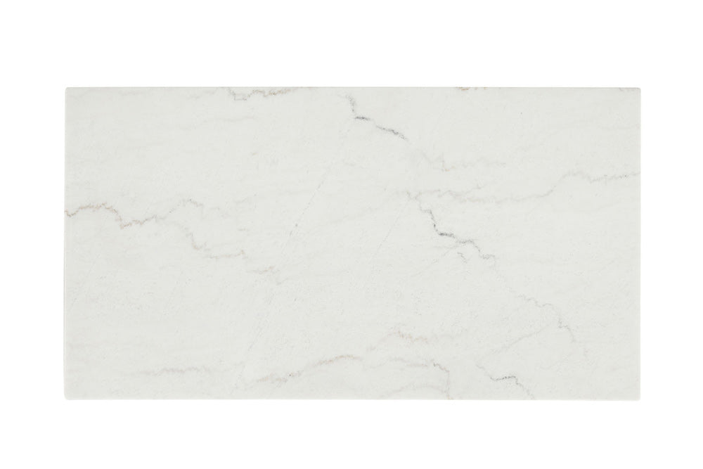 Furniture of America - Thisted Rect Marble Coffee Table w/ Casters in White/Black - FM44002WH-CR View 2