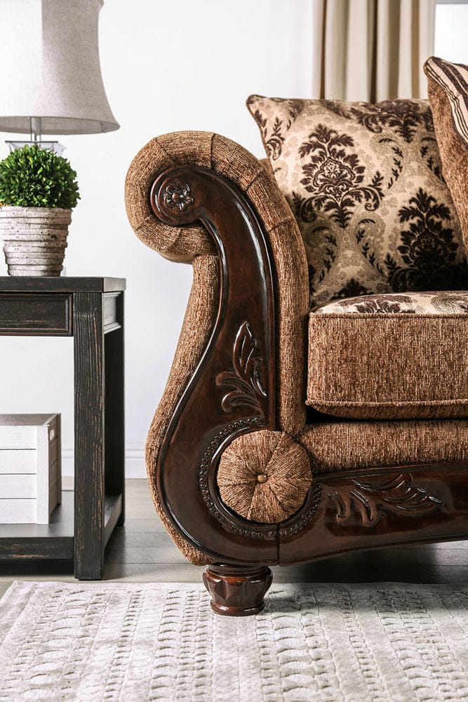 Furniture of America - Tilde Sofa + Loveseat in Brown/Dark Walnut - SM6430-2PC View 7