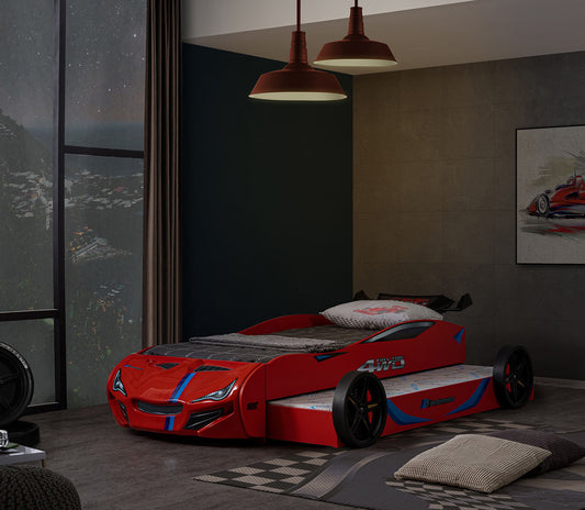 Furniture of America - Tracklite Car Bed in Red - FOA7735RD-BED View 2