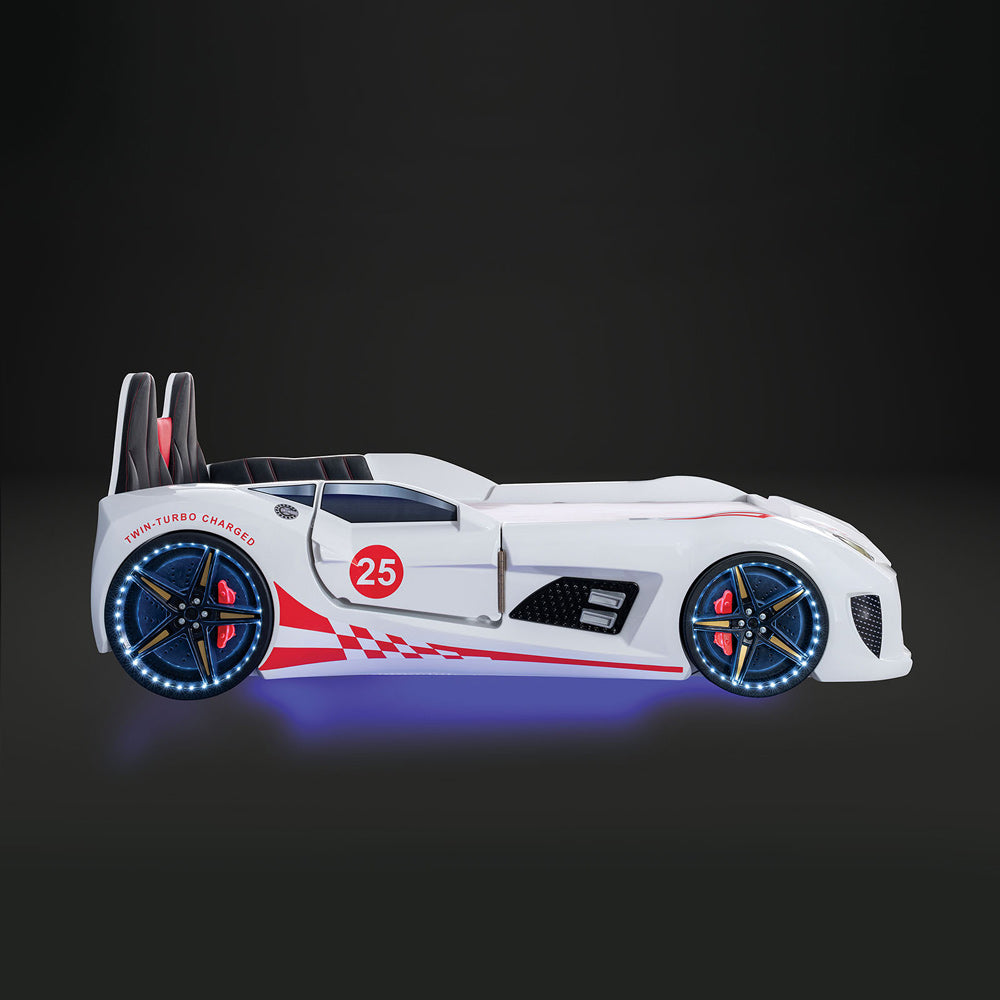 Furniture of America - Trackster Twin Car Bed in White - FOA7723WH-BED View 6